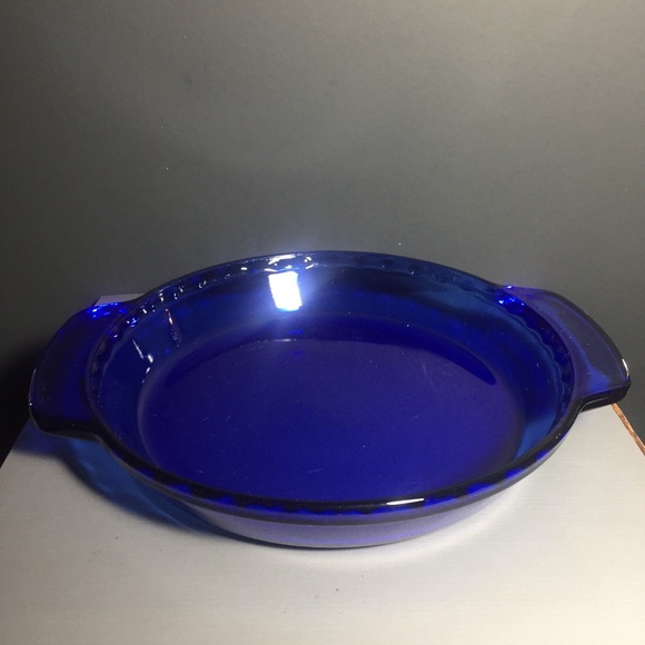Anchor Hocking cobalt blue 1 quart 9 inch pie quiche plate bakeware dish - Picture 1 of 10
